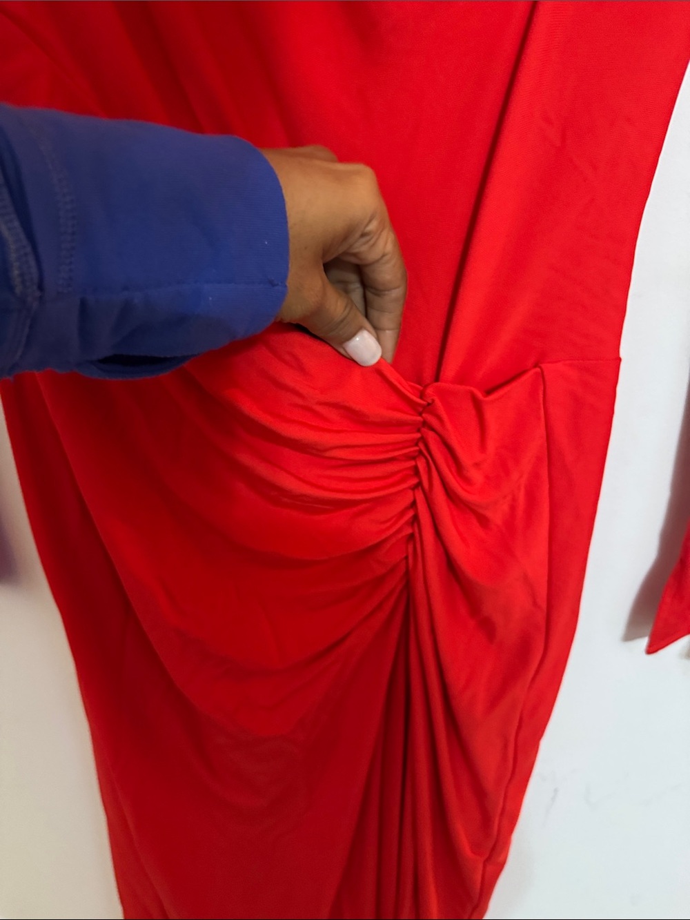 NWT Simkhai Ferrera Red Ruched Long-Sleeve Dress Sz 4 - Picture 4 of 9